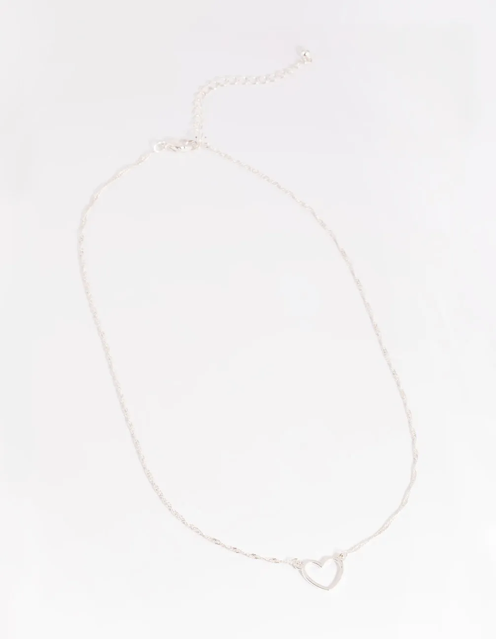 Silver Open Heart Necklace