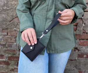 Simple Genuine Leather Black Mini Wallet