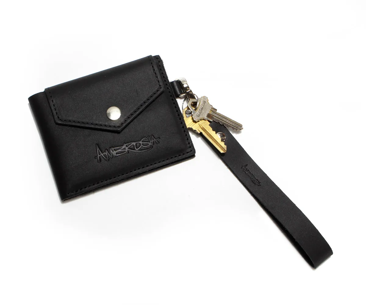Simple Genuine Leather Black Mini Wallet