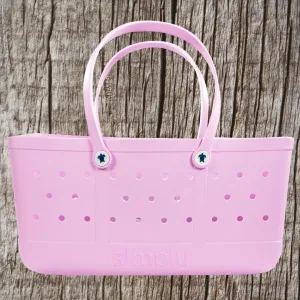 Simply Southern Large Waterproof Tote Bag Allium Pink
