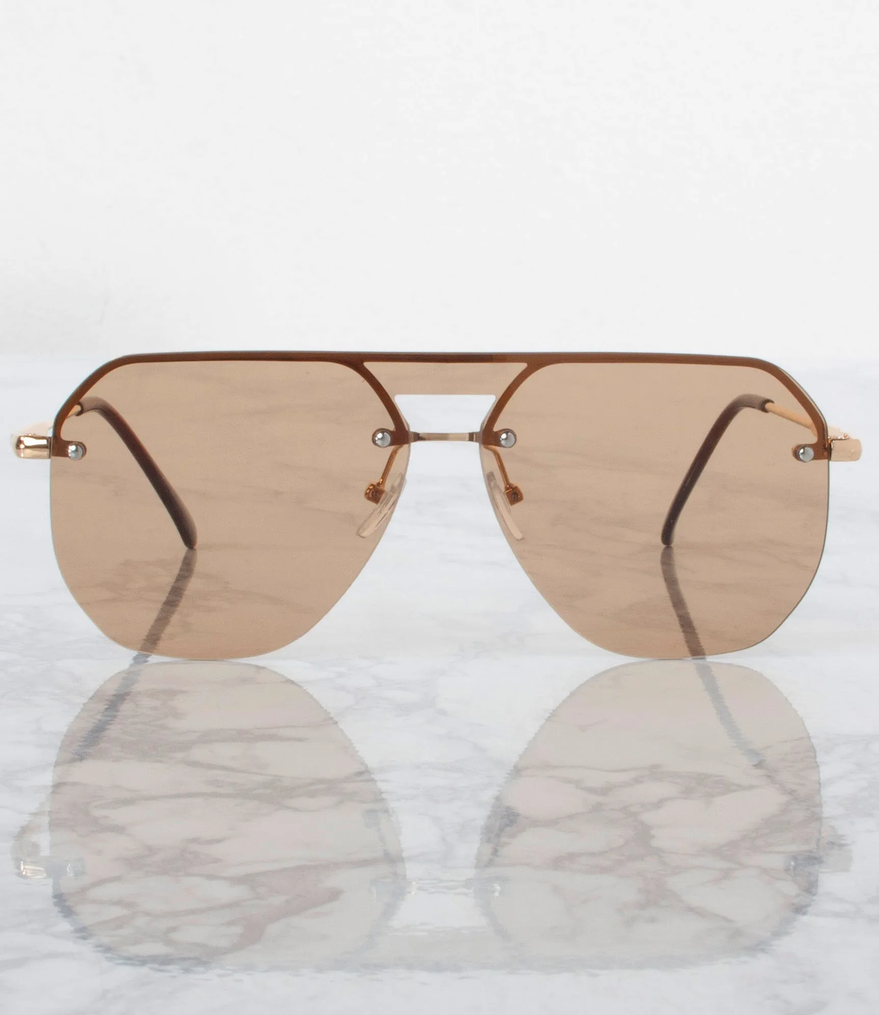 Single Color Sunglasses - M19159AP-COFFEE- Pack of 6 - $4/piece