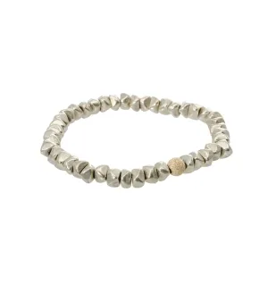 Sisco   Berluti Beaded Bracelet - Metal Nuggets with Gold Stardust Accent