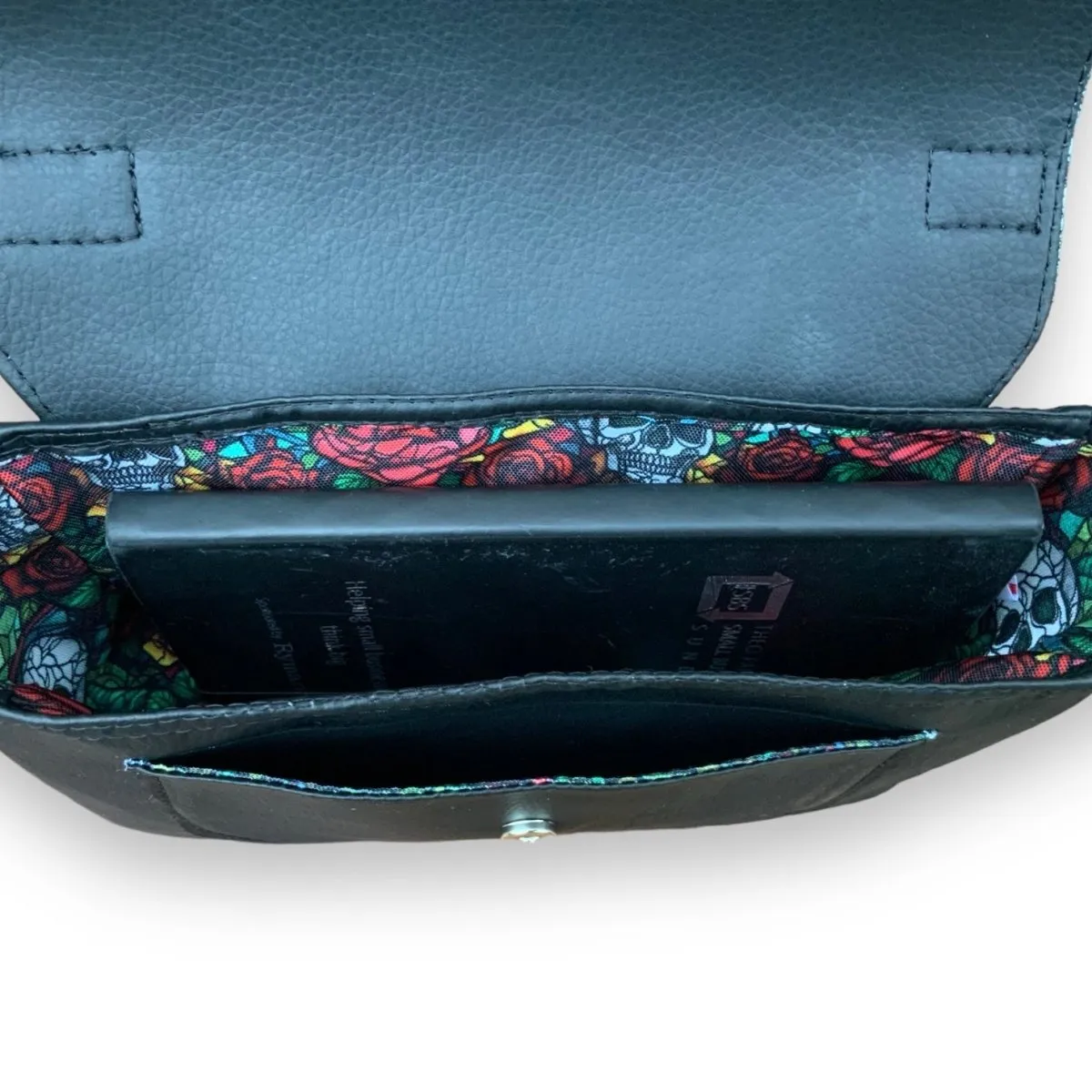 Skull and Roses Memento Mori Satchel Bag