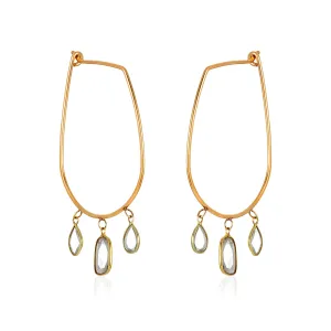Slice Moissanite Dangle Hoops Earrings
