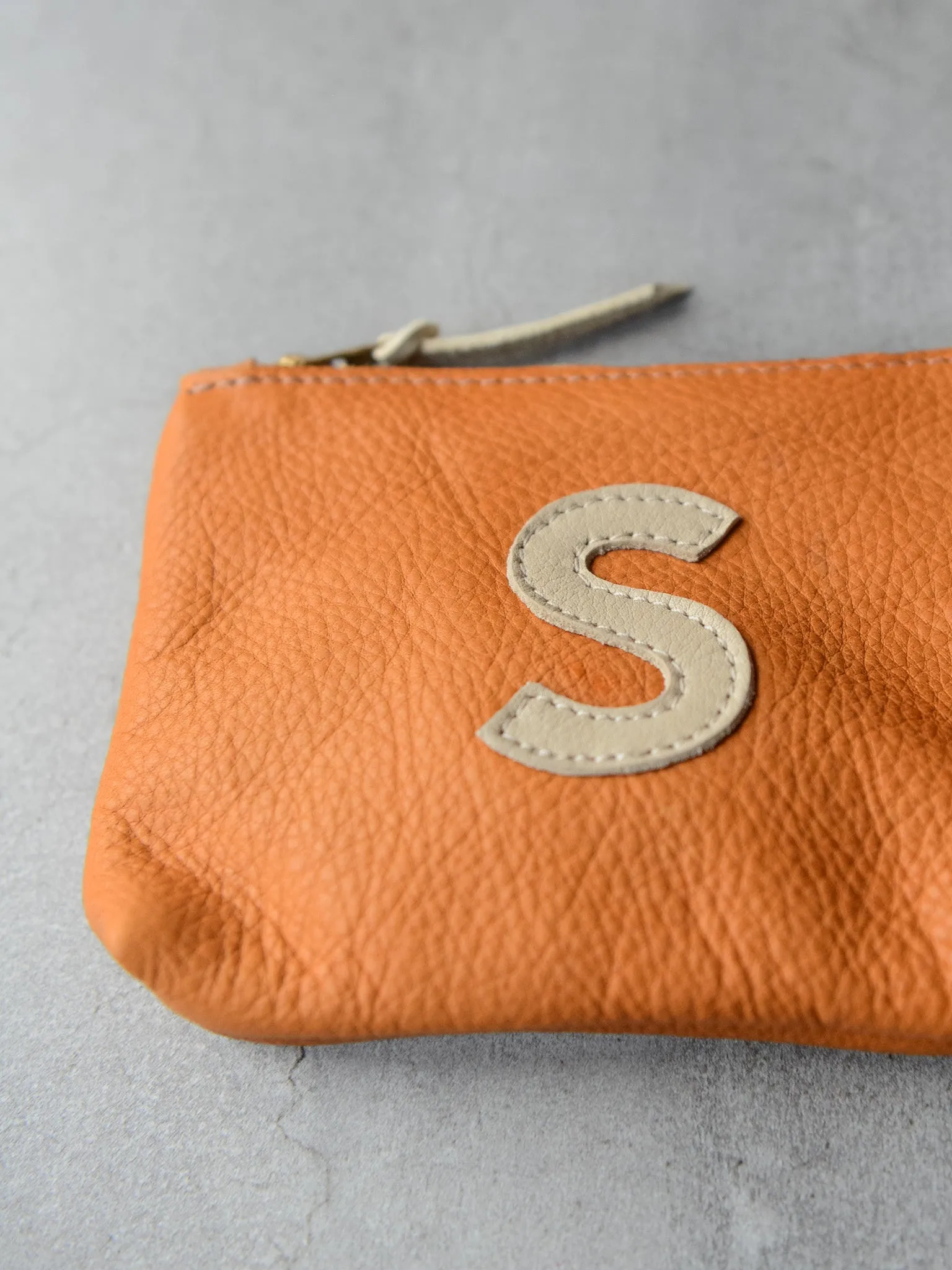 SMALL INITIAL POUCH - OCHRE YELLOW