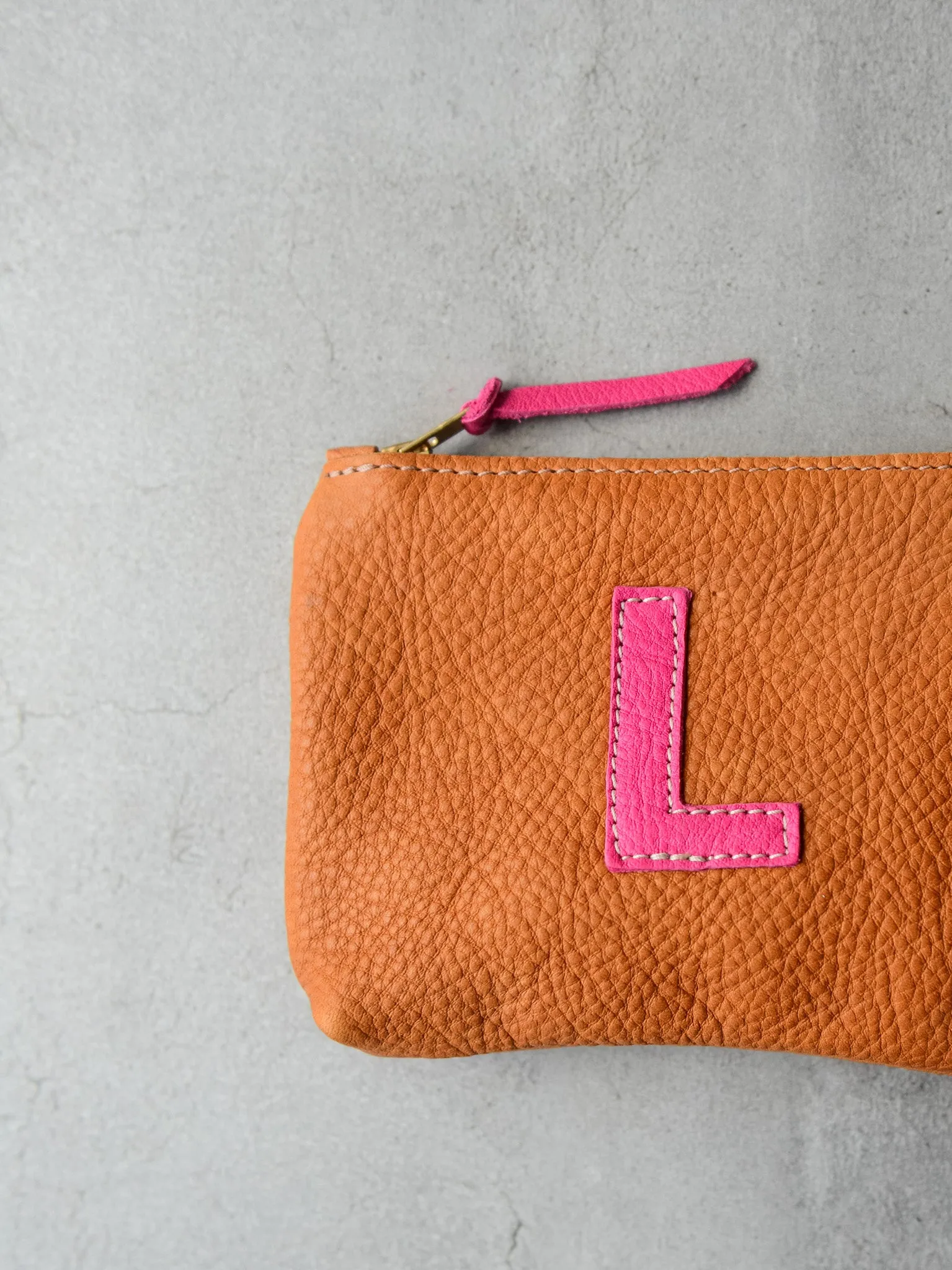 SMALL INITIAL POUCH - OCHRE YELLOW