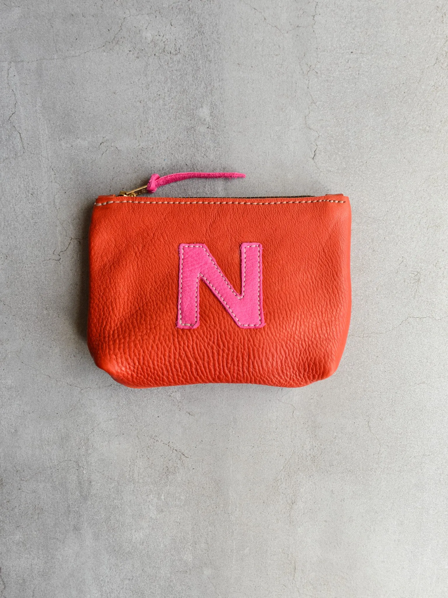 SMALL INITIAL POUCH - TOMATO RED