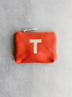 SMALL INITIAL POUCH - TOMATO RED