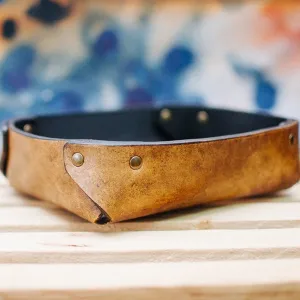 SMALL LEATHER VALET TRAY / OLD