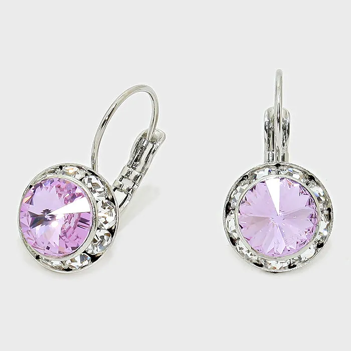 Small Violet Austrian Crystal Earrings | 0.5" | 186290