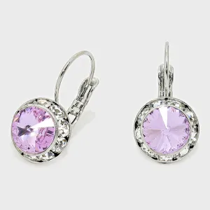 Small Violet Austrian Crystal Earrings | 0.5" | 186290