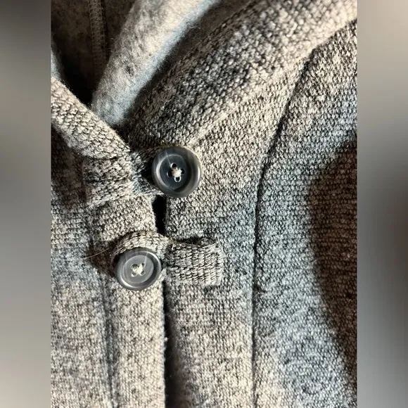 Smartwool Gray Wool Blend Sweater Jacket grey w/ shawl collar, quality&amp; warmth.
