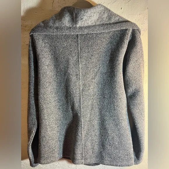 Smartwool Gray Wool Blend Sweater Jacket grey w/ shawl collar, quality&amp; warmth.