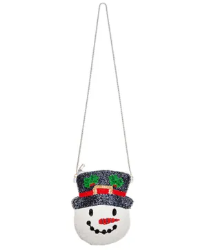 Snowman Seed Bead Beaded Crossbody Purse