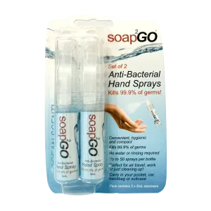 SOAP2GO Antibacterial Hand Spray Twin Pack 2x5mL