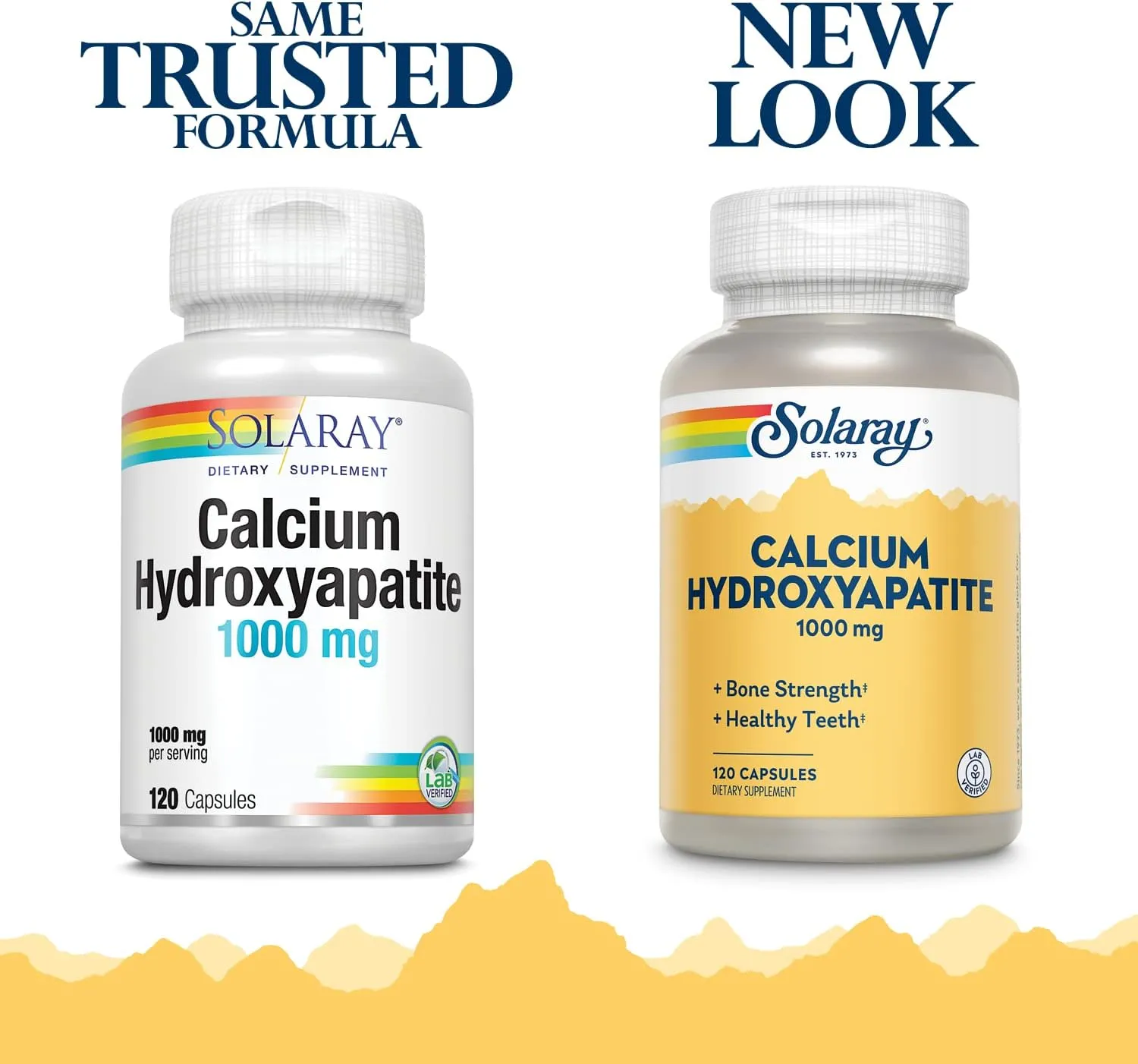 Solaray Calcium Hydroxyapatite 1000mg | Highly Advanced Calcium Supplement to Help Support Healthy Bones & Teeth, Nerve & Muscle Function | 120 Caps
