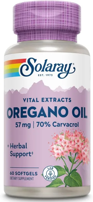 Solaray Oregano Oil 70% Carvacrol Supplement | 60 Count