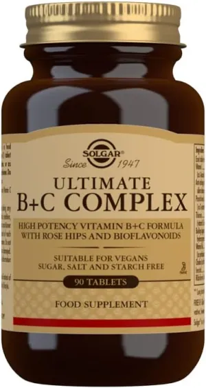 Solgar Ultimate B C Complex Stress Formula Tablets 90 Tabs