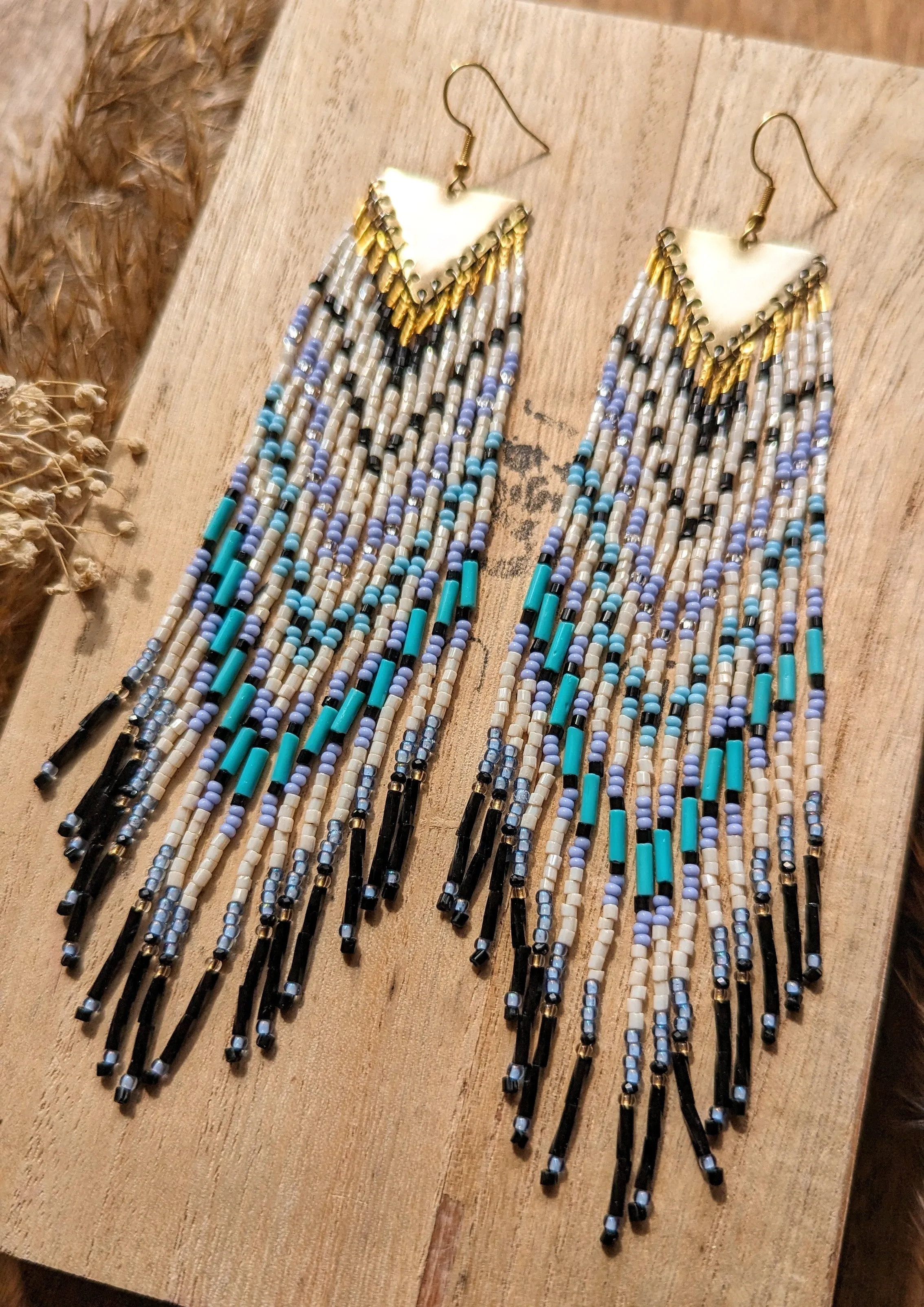 Southwest Dream Periwinkle Beaded Earrings