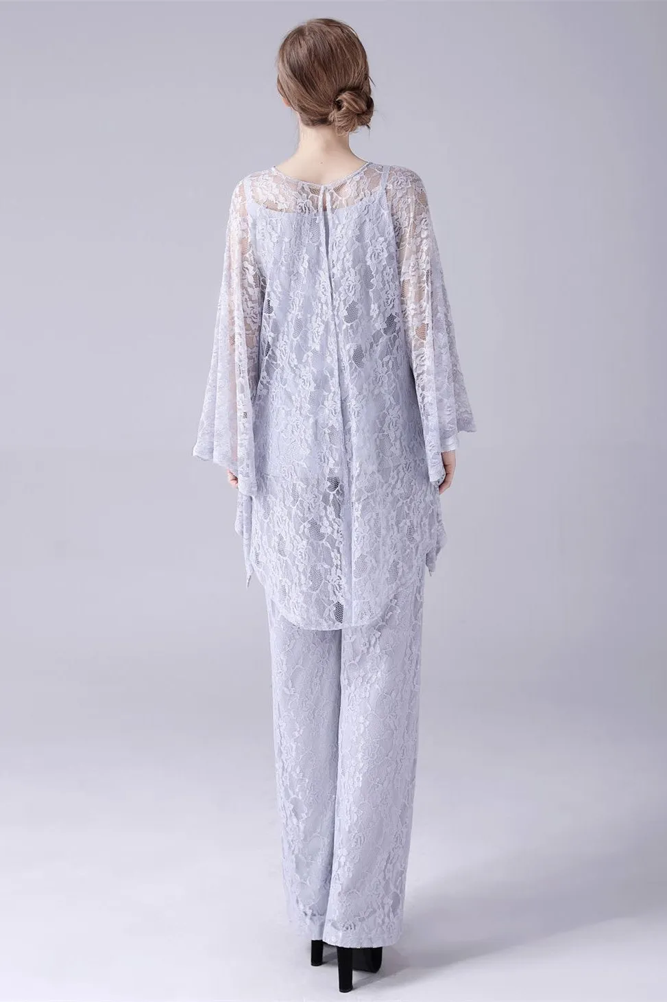 Spaghetti strap sleeveless lace vintage mother's suit