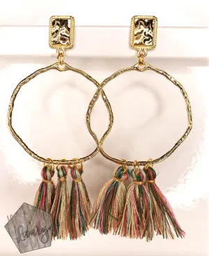 Spring Tassel Earrings on Hoop