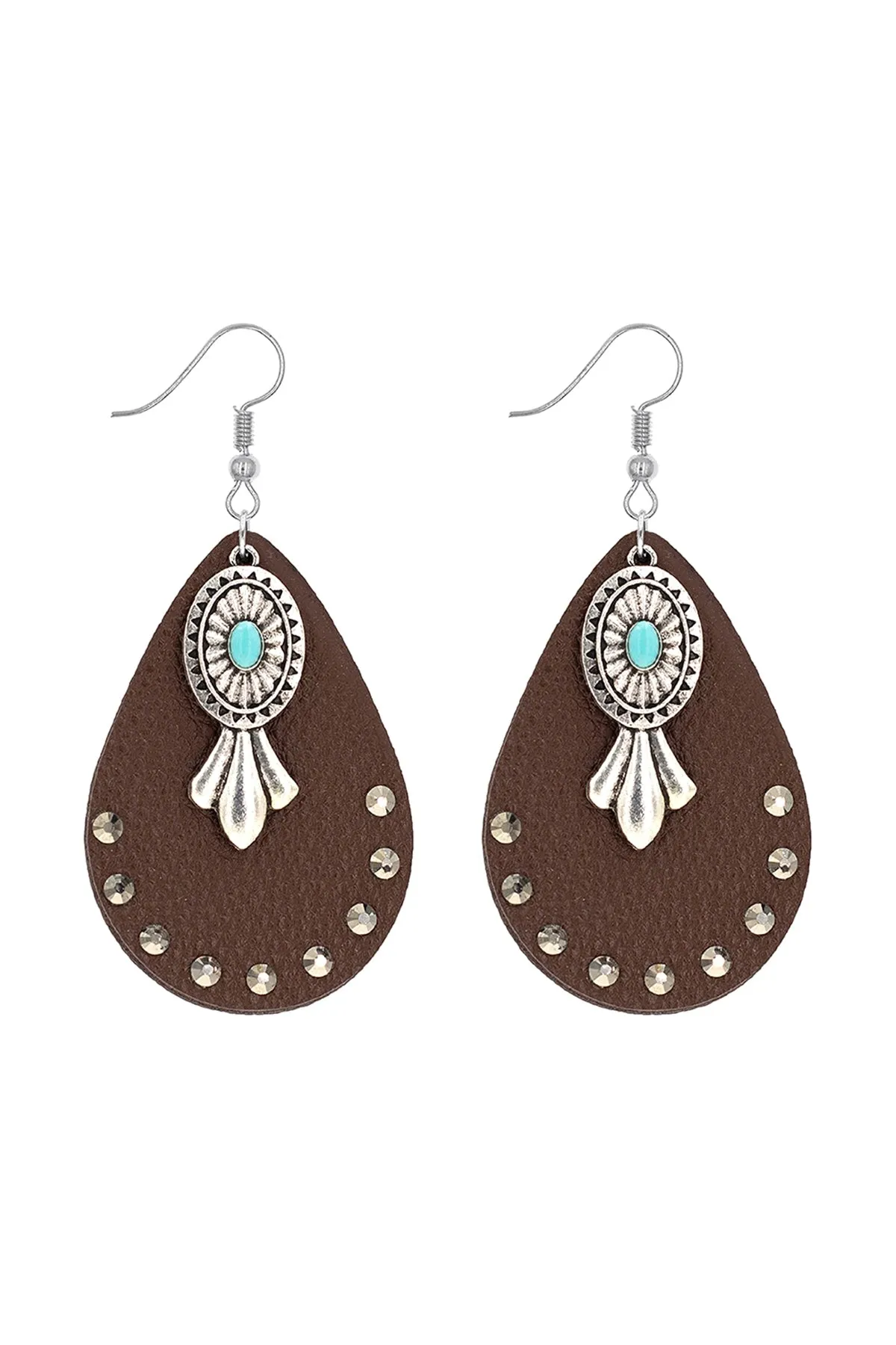 SQUASH BLOSSOM WESTERN TEARDROP EARRINGS