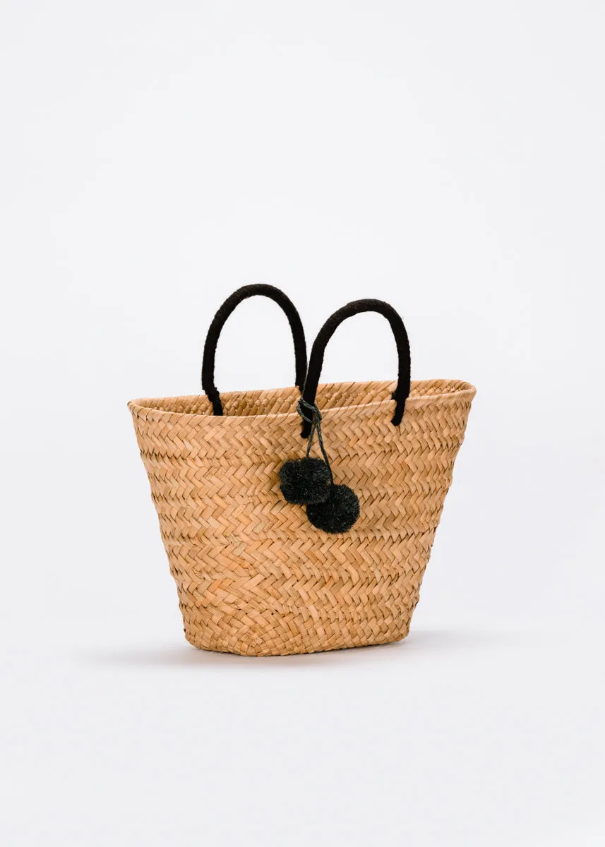 St Tropez Pom Pom Straw Tote