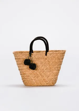 St Tropez Pom Pom Straw Tote