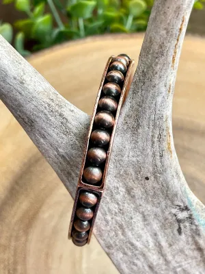 Stacked Bead Stretch Bracelet - Copper