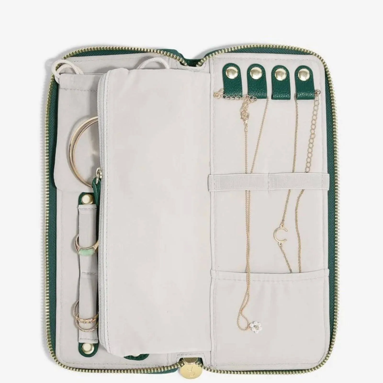 Stackers Jewellery Roll - Forest Green