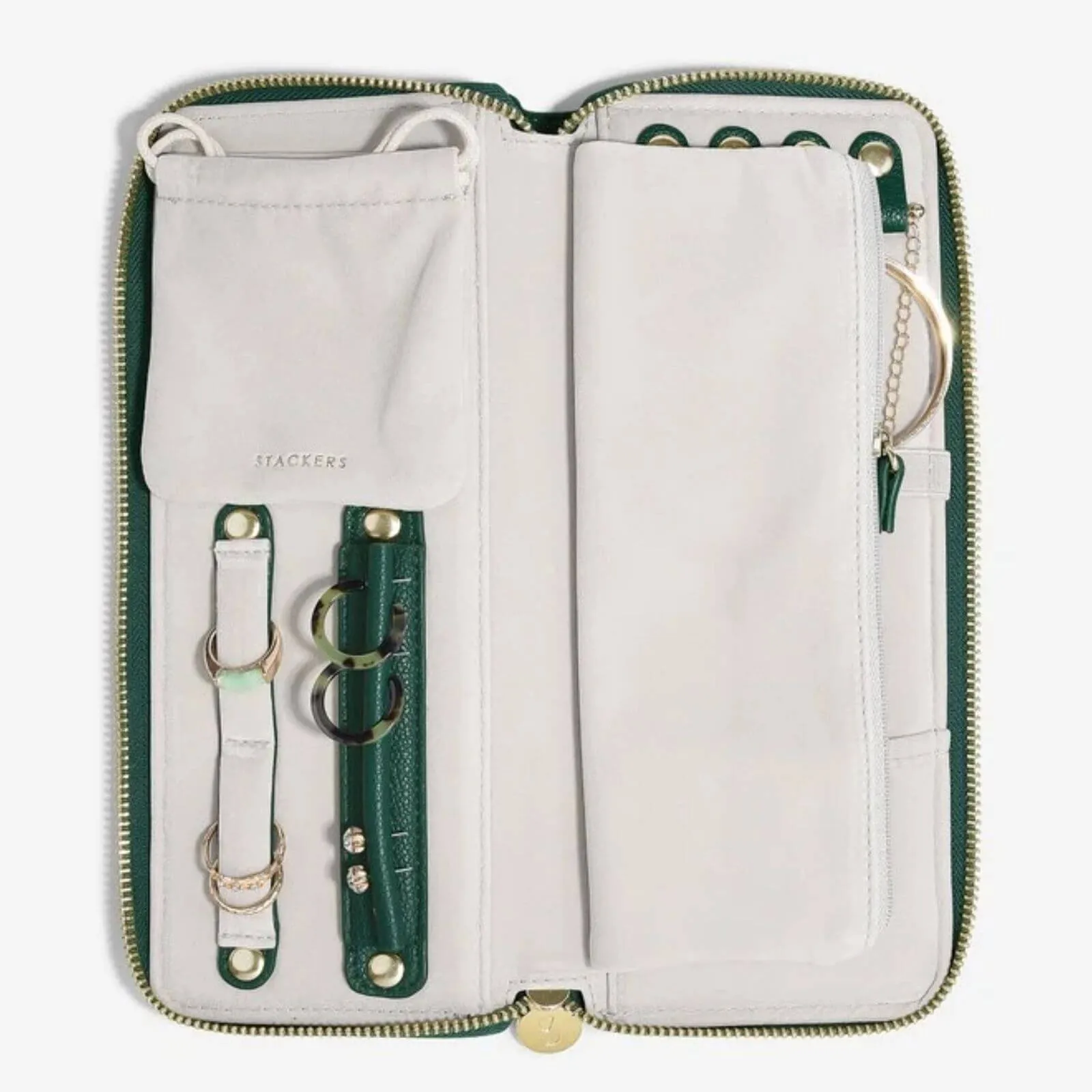 Stackers Jewellery Roll - Forest Green