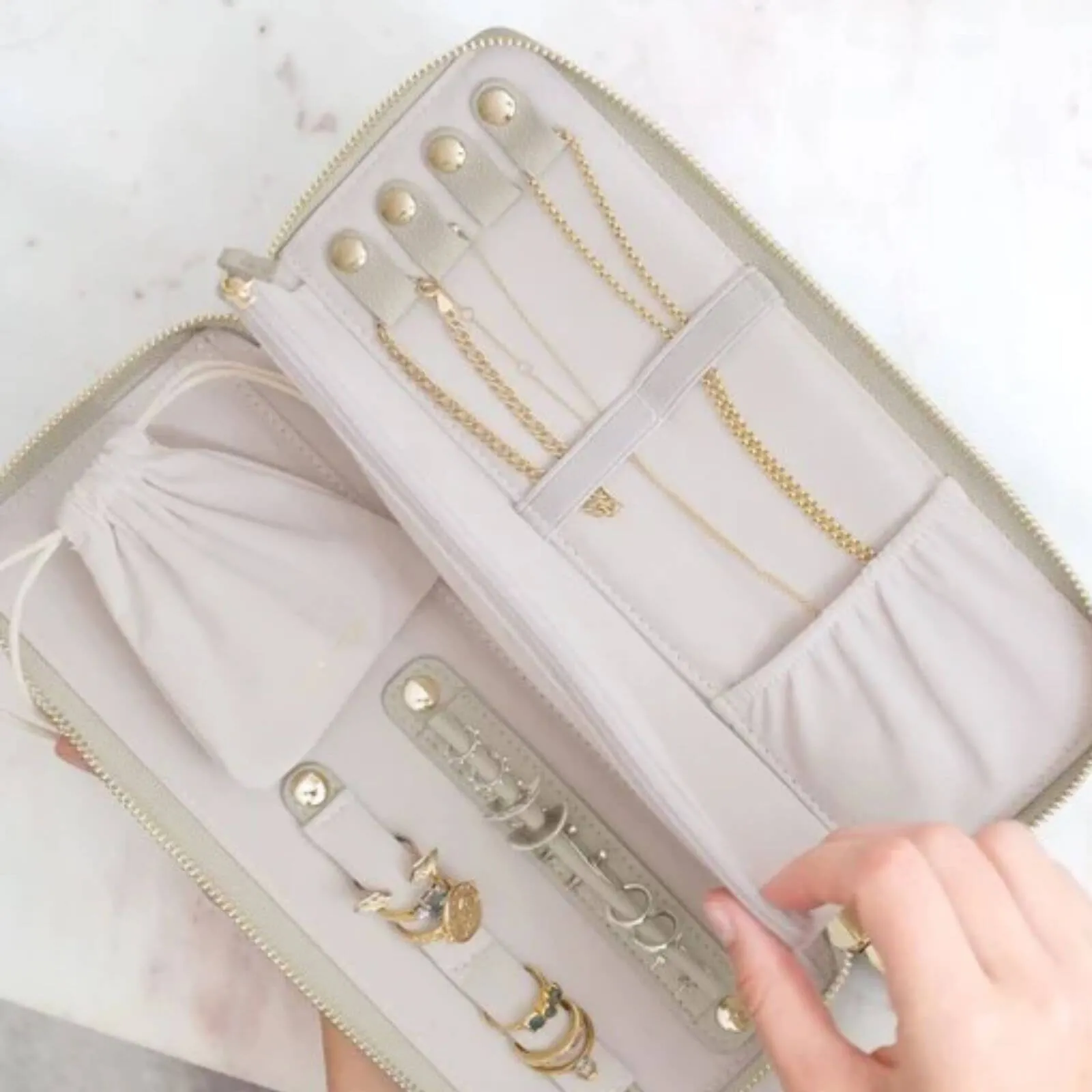 Stackers Jewellery Roll - Oatmeal