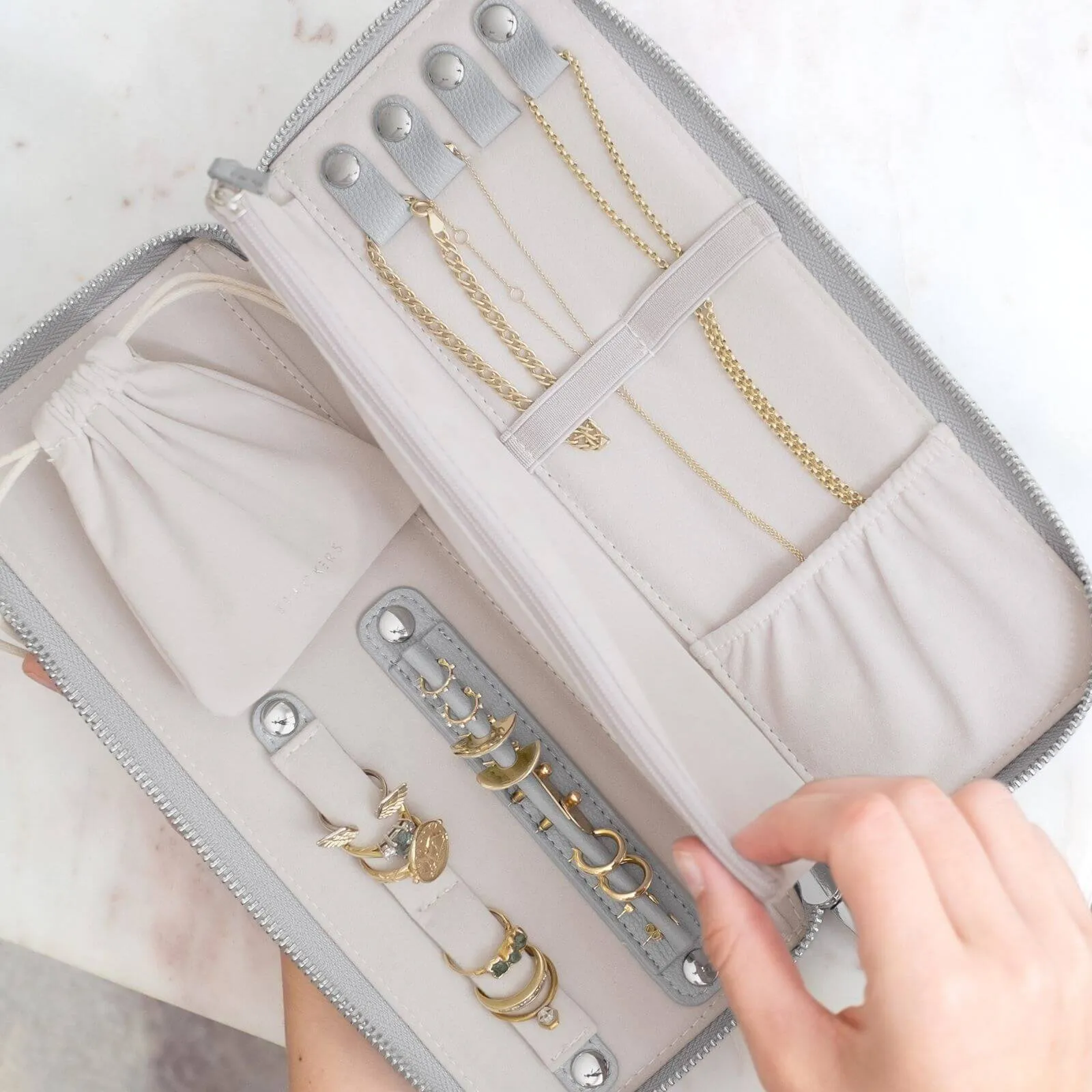 Stackers Jewellery Roll - Pebble Grey