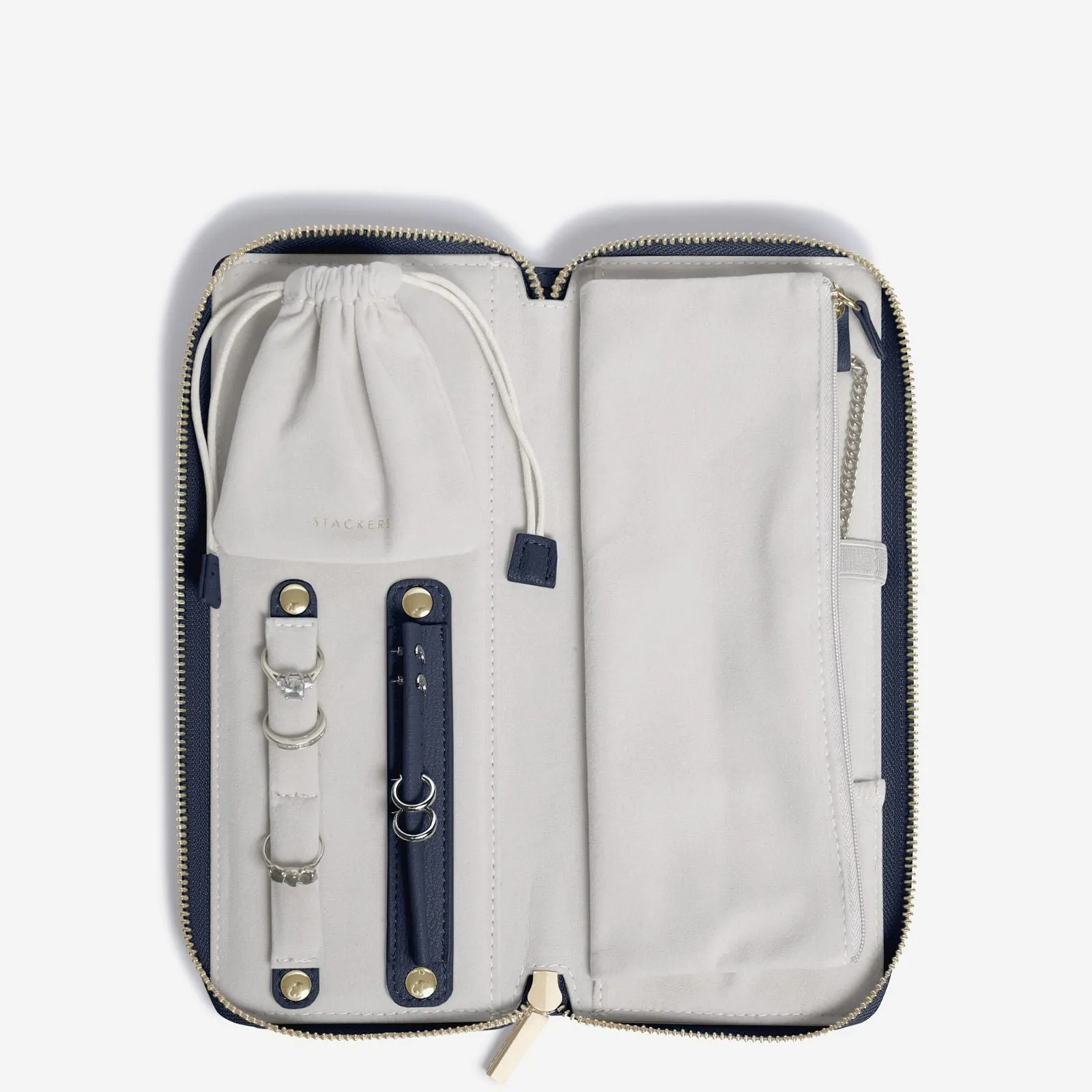 Stackers Jewellery Roll - Pebble Navy