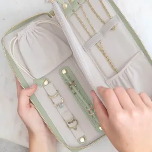 Stackers Jewellery Roll - Sage Green