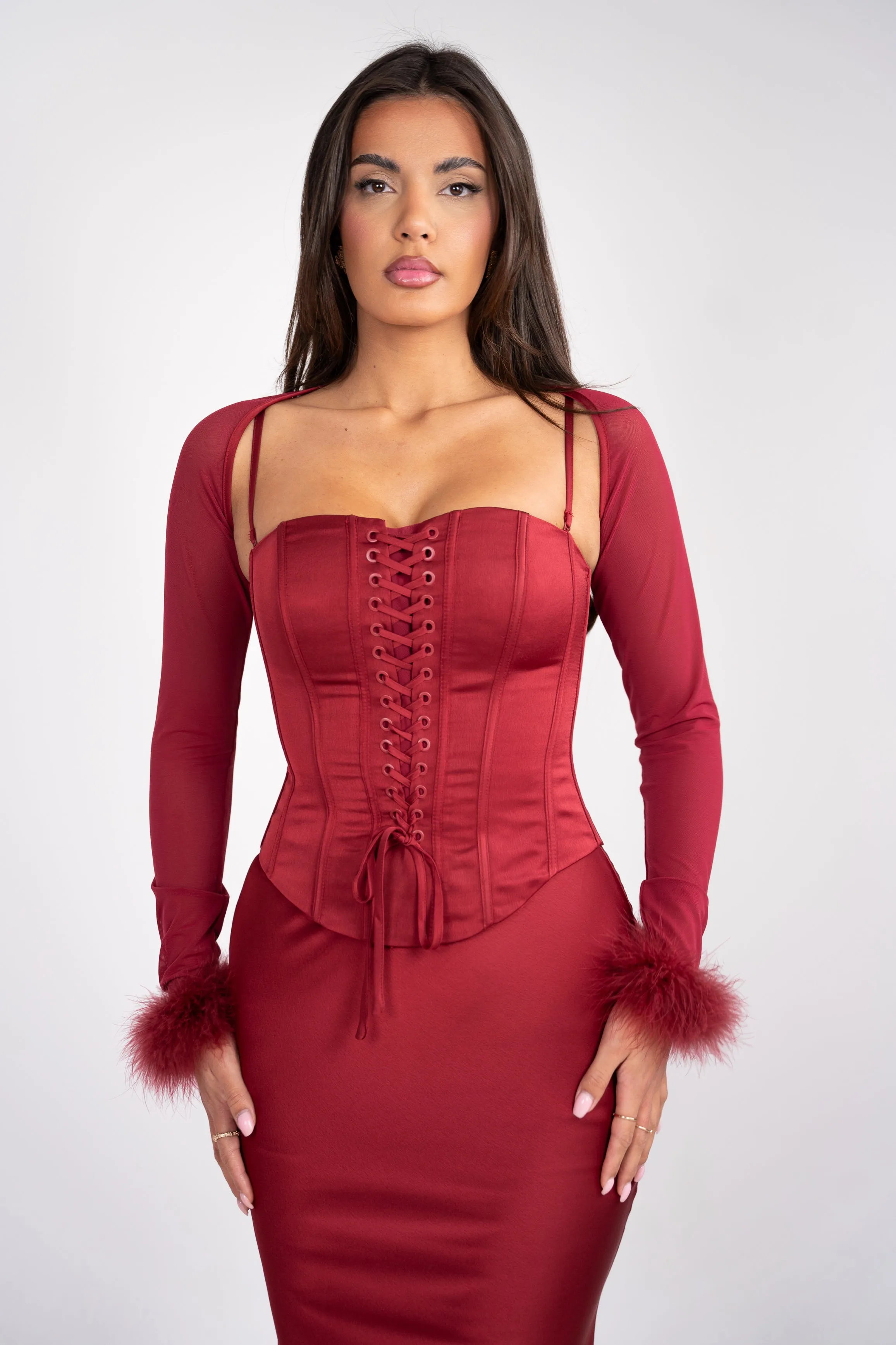 Stela Burgundy Dress