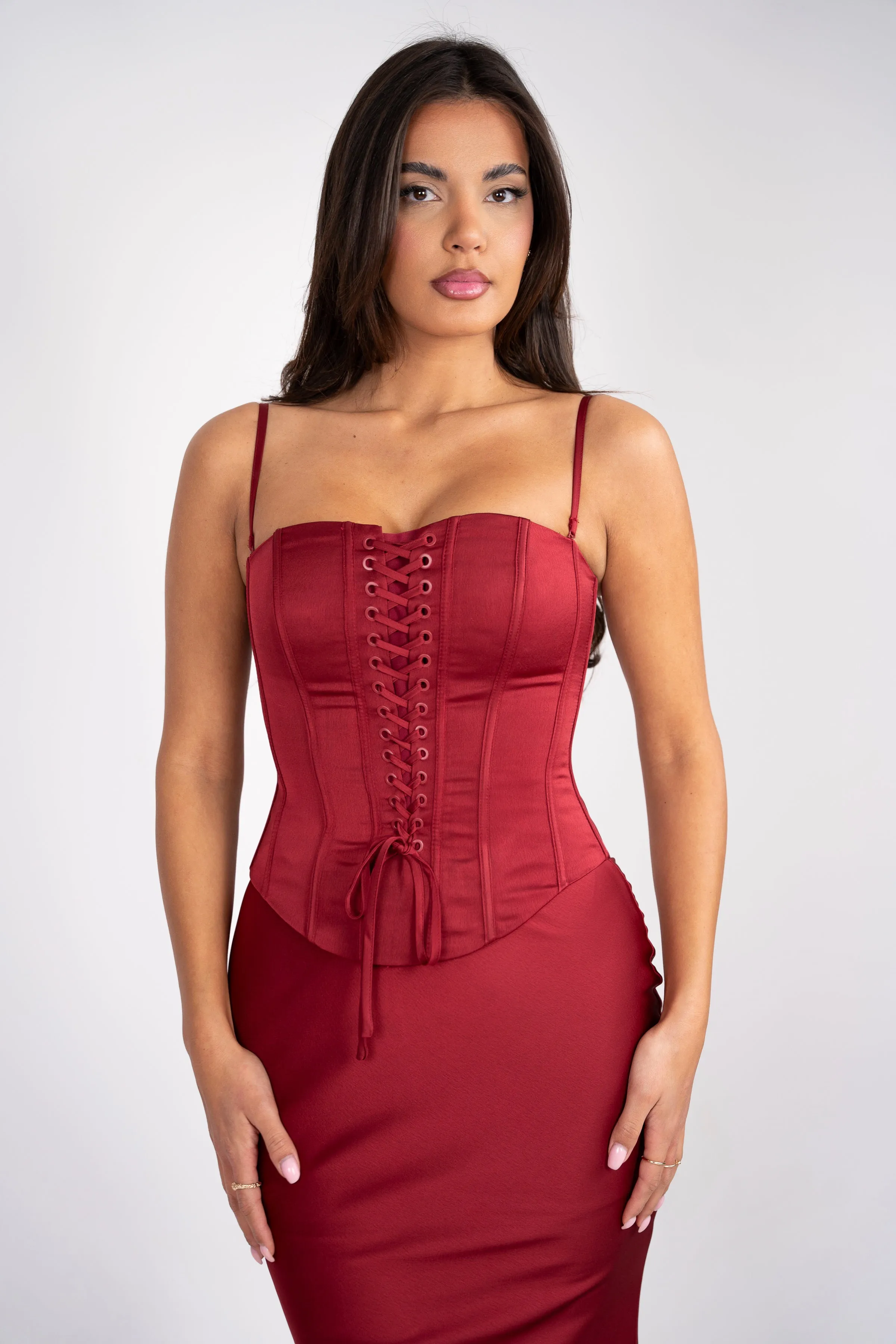 Stela Burgundy Dress
