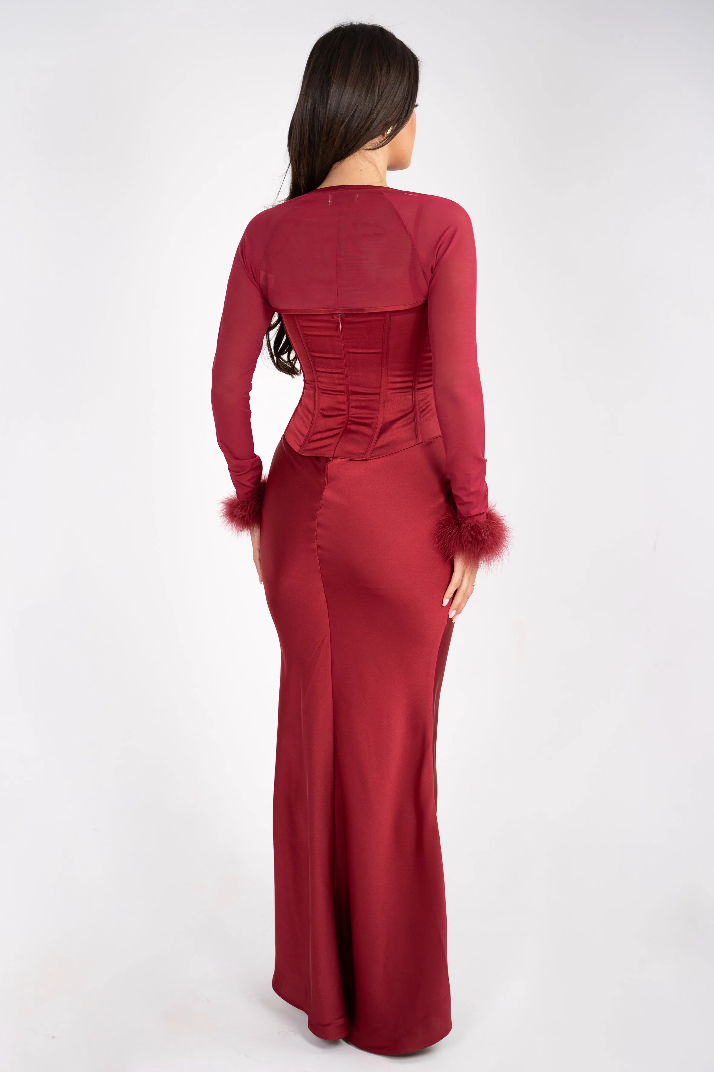 Stela Burgundy Dress