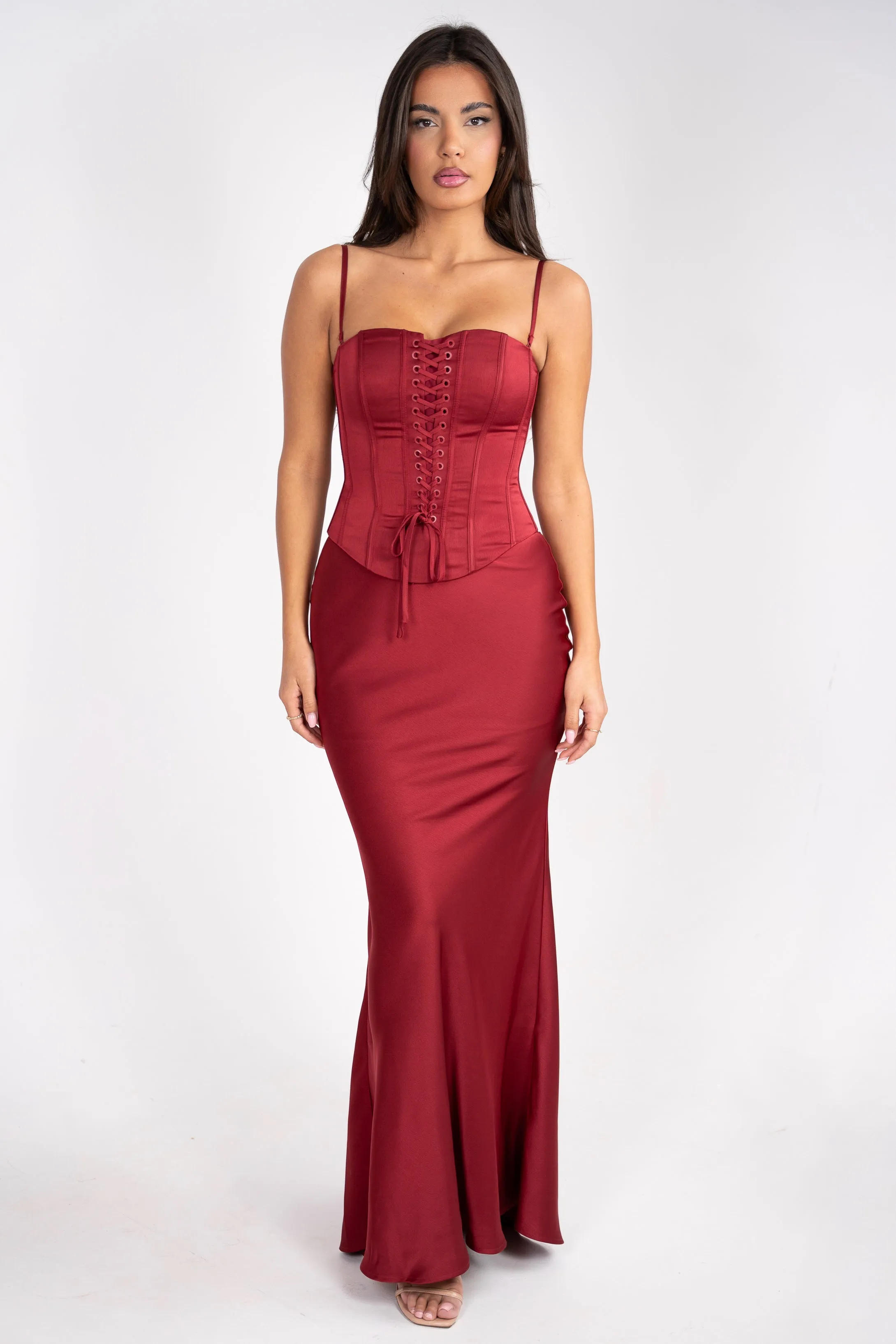 Stela Burgundy Dress