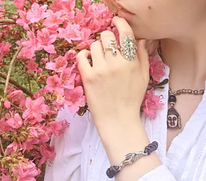 Sterling and Leather Together Bracelet