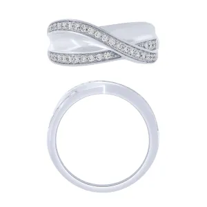 Sterling Silver 1/3Ctw Diamond Wide Fashion Ring