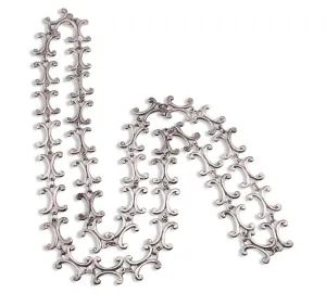 sterling silver designer Buccellati stoneless 33 1/2" 16mm necklace