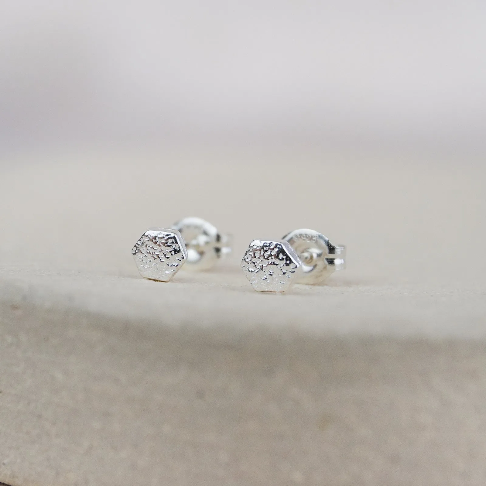 Sterling Silver Mini Studs Hexagon
