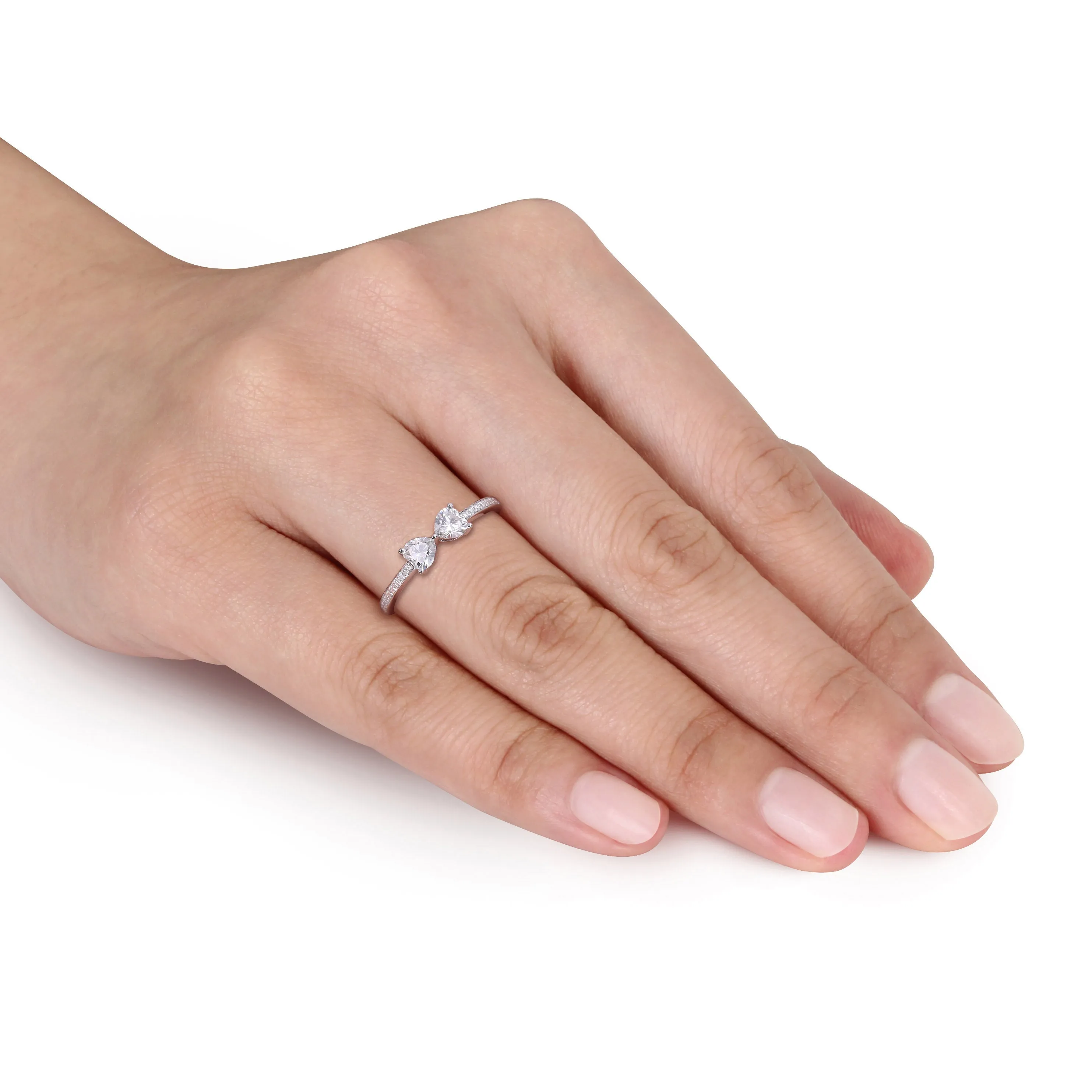 Sterling SIlver Moissanite Bow Ring