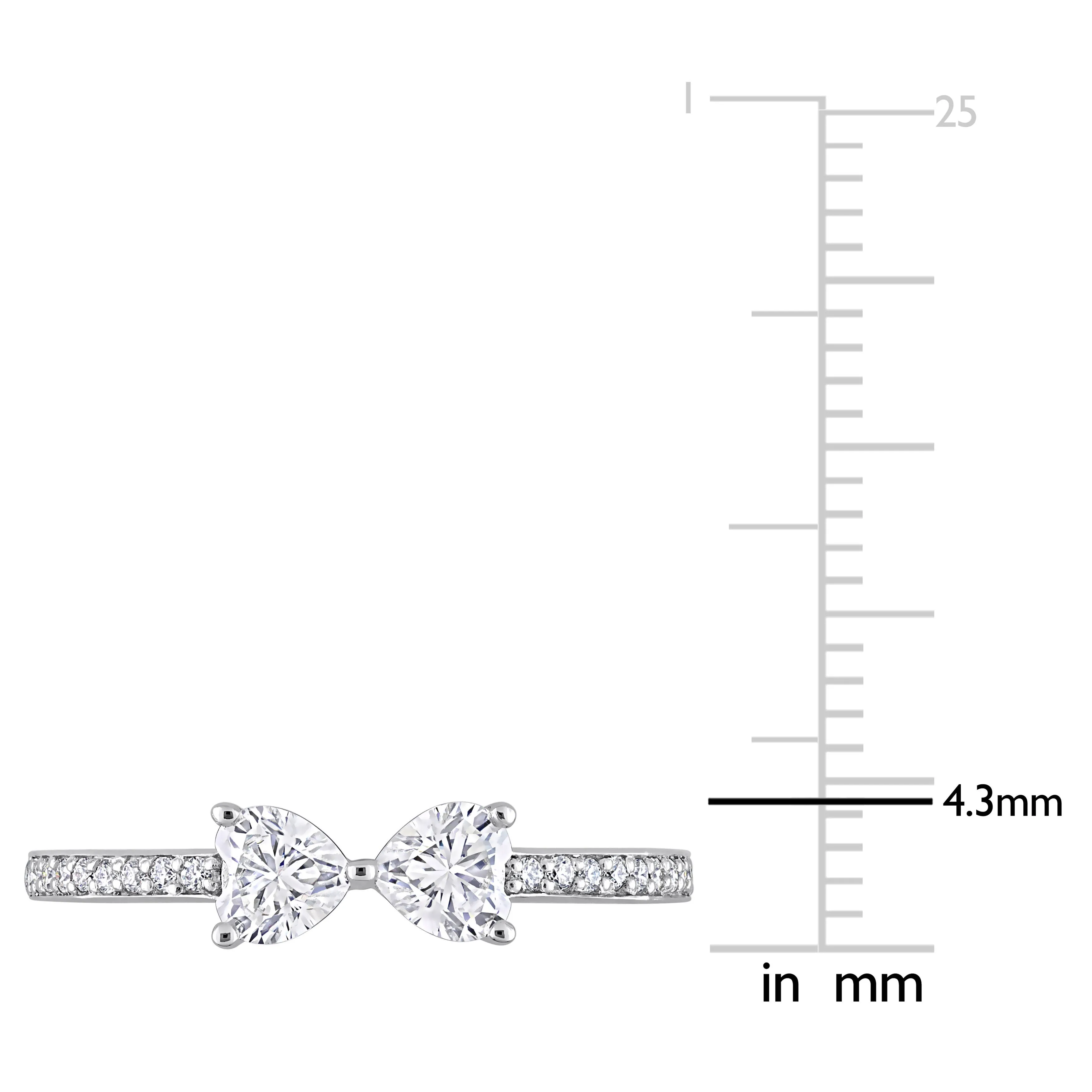 Sterling SIlver Moissanite Bow Ring