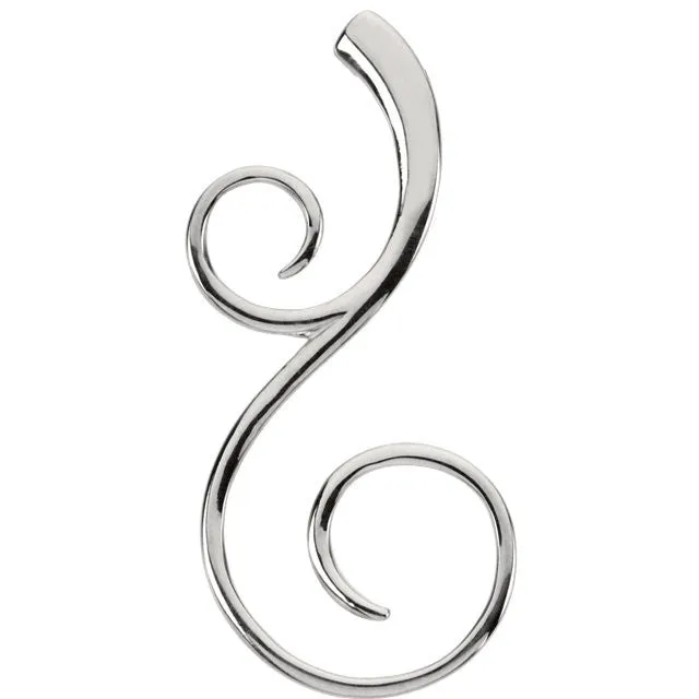 Sterling Silver Scroll Freeform Fashion Pendant