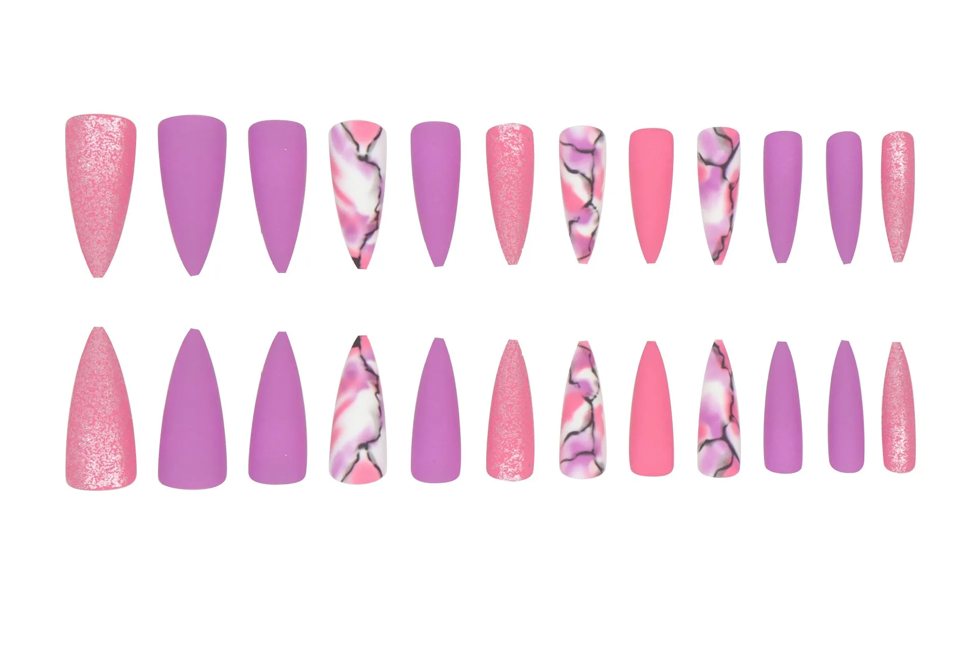 Stiletto pink matte marble