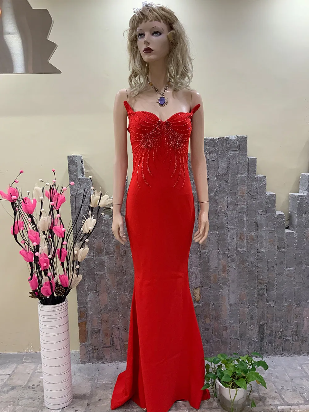 Strapless Sleeveless Elegant Maxi Bodycon Dress HT1198