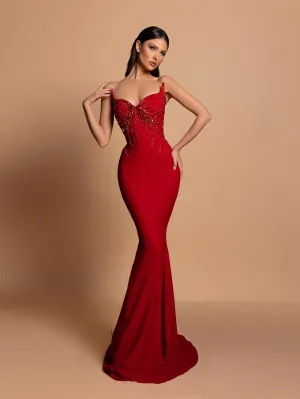 Strapless Sleeveless Elegant Maxi Bodycon Dress HT1198