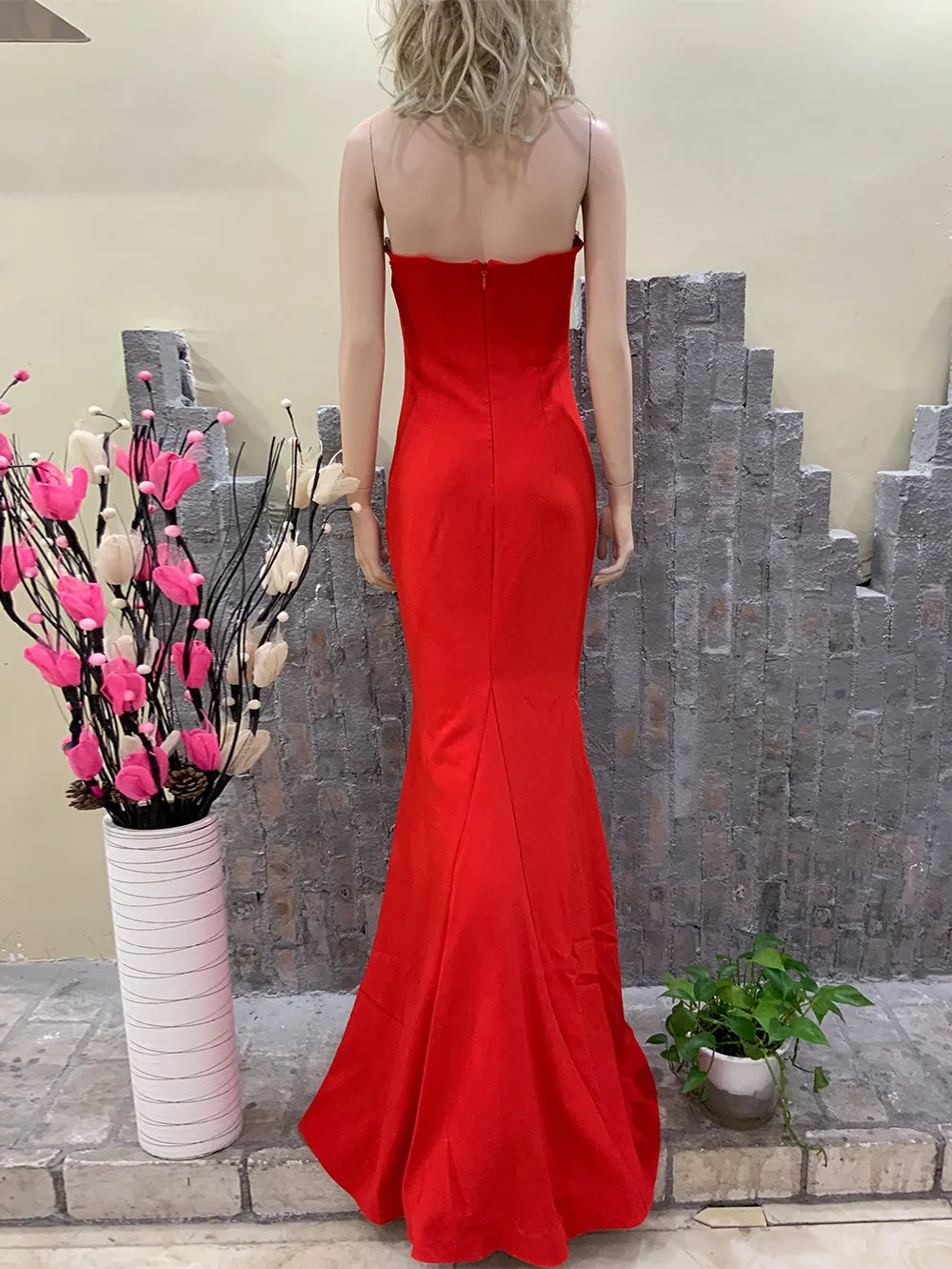Strapless Sleeveless Elegant Maxi Bodycon Dress HT1198